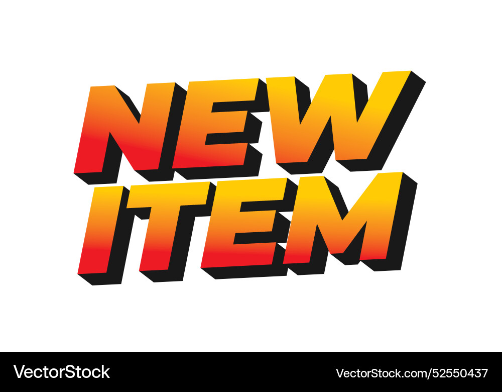 New item text effect in 3d style for print ad vector image