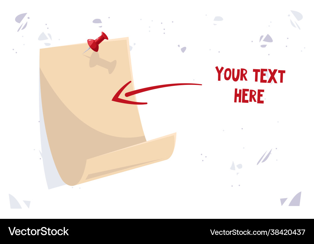 Office leaflet attached with stationery red button Office leaflet attached with stationery red button vector image