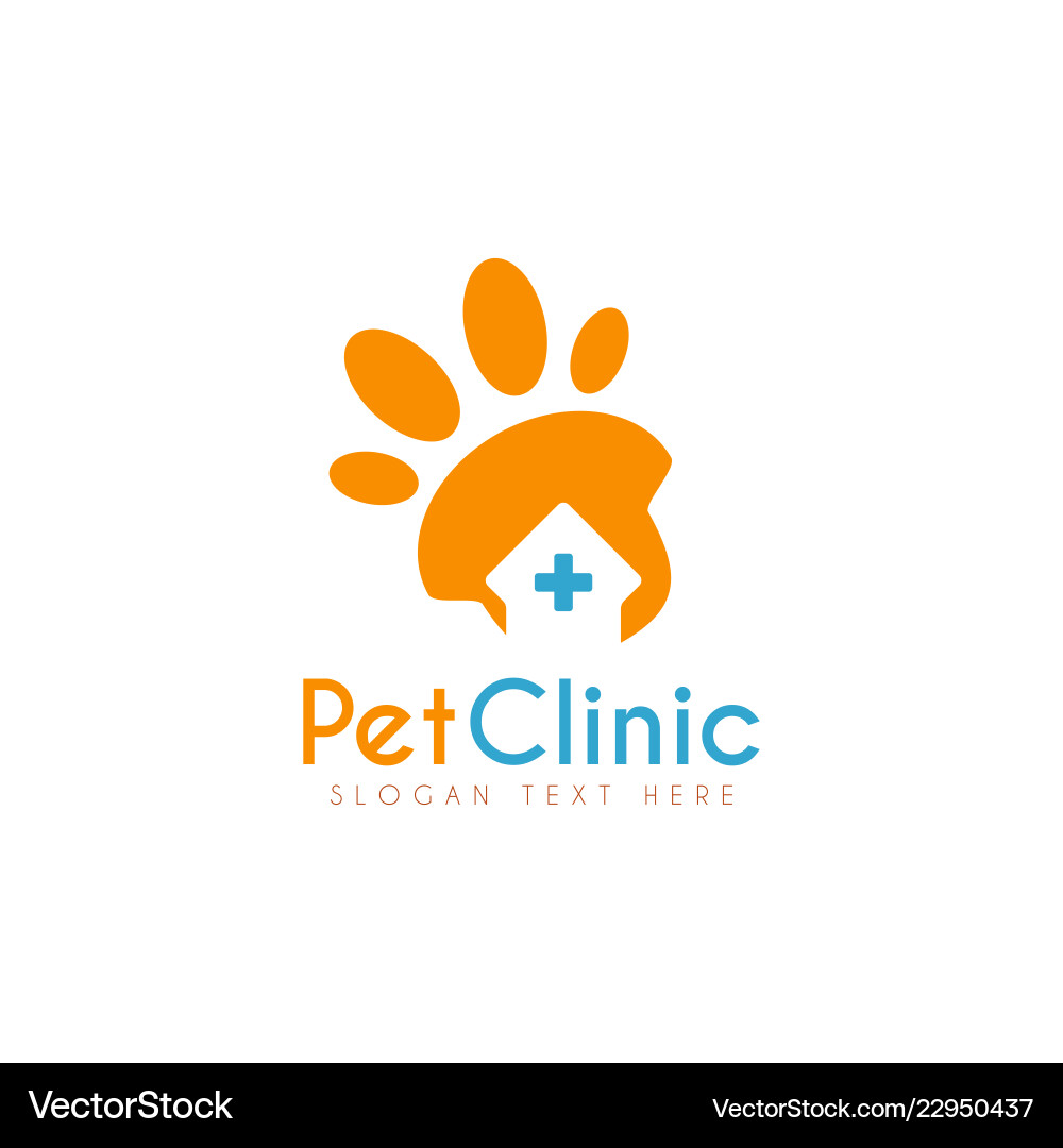 Pet medical clinic health design logo Vector Image