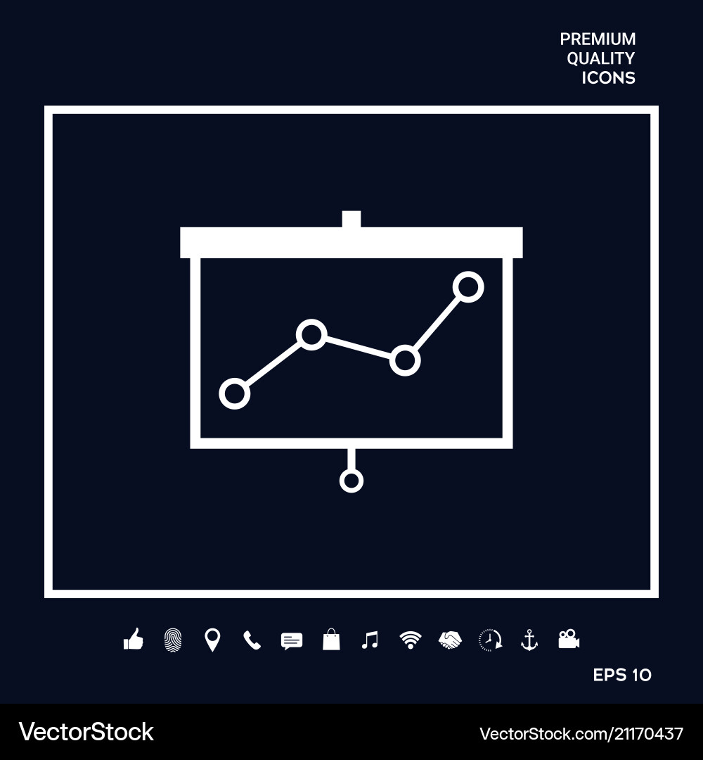 Projector screen with graph Projector screen with graph vector image