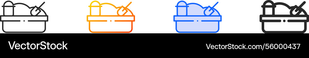 Sandbox iconthin linear gradient blue stroke Sandbox iconthin linear gradient blue stroke vector image