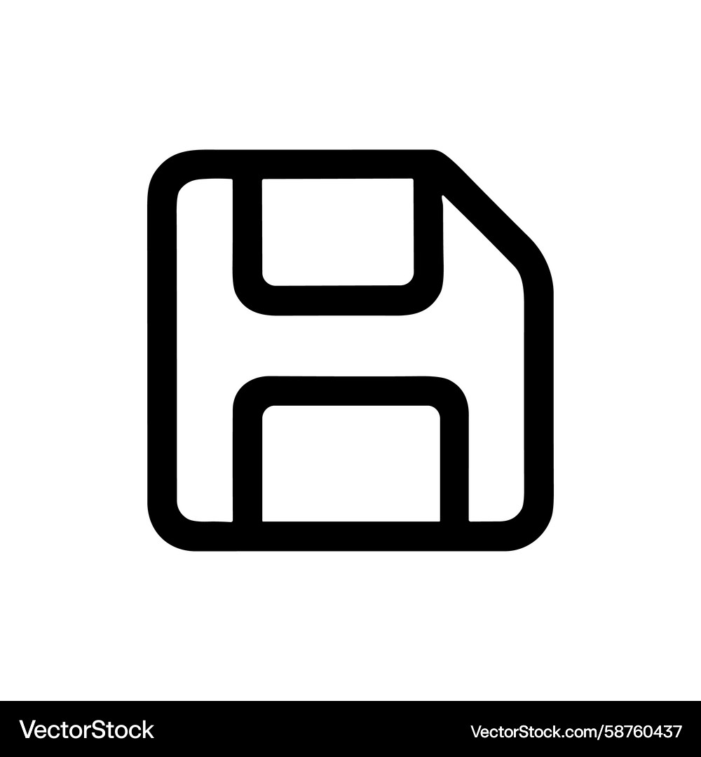 Save Disk Icon - Outline Vector Image