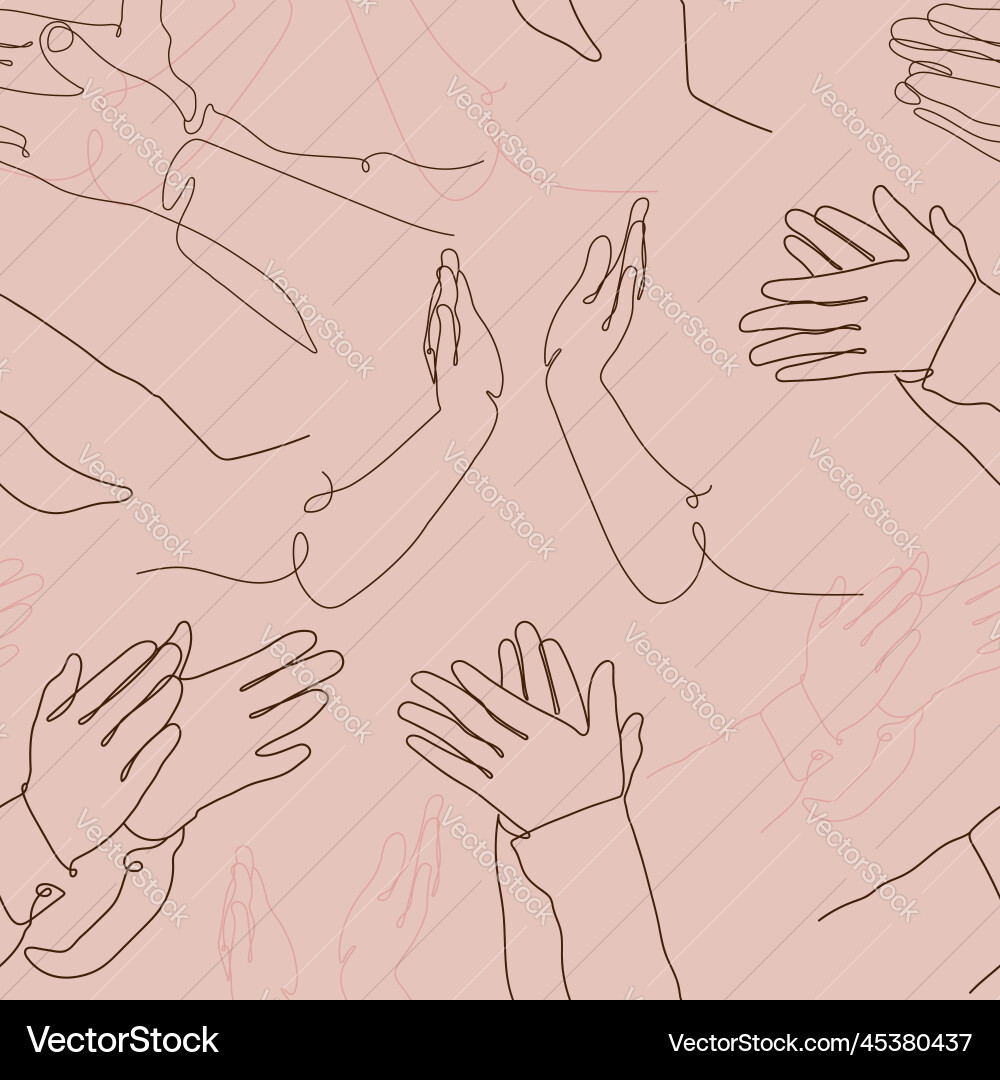 Seamless line art pattern with applause Vector Image