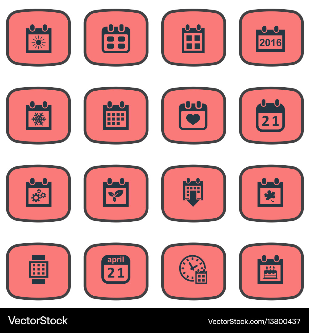 Set of simple date icons vector image
