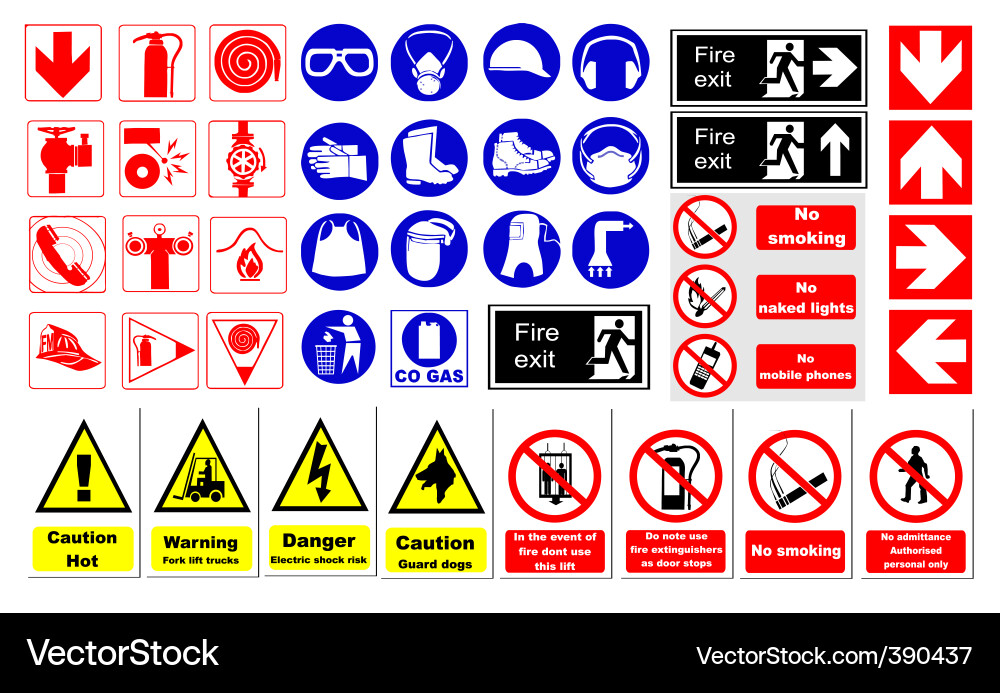 Set of Traffic and Warning Icons Vector Image