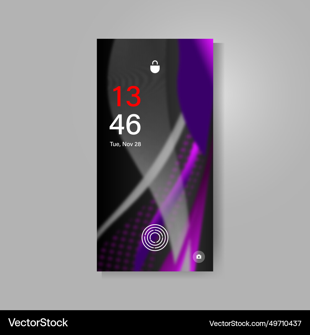 Smartphone screen with dynamic abstract wavy Vector Image