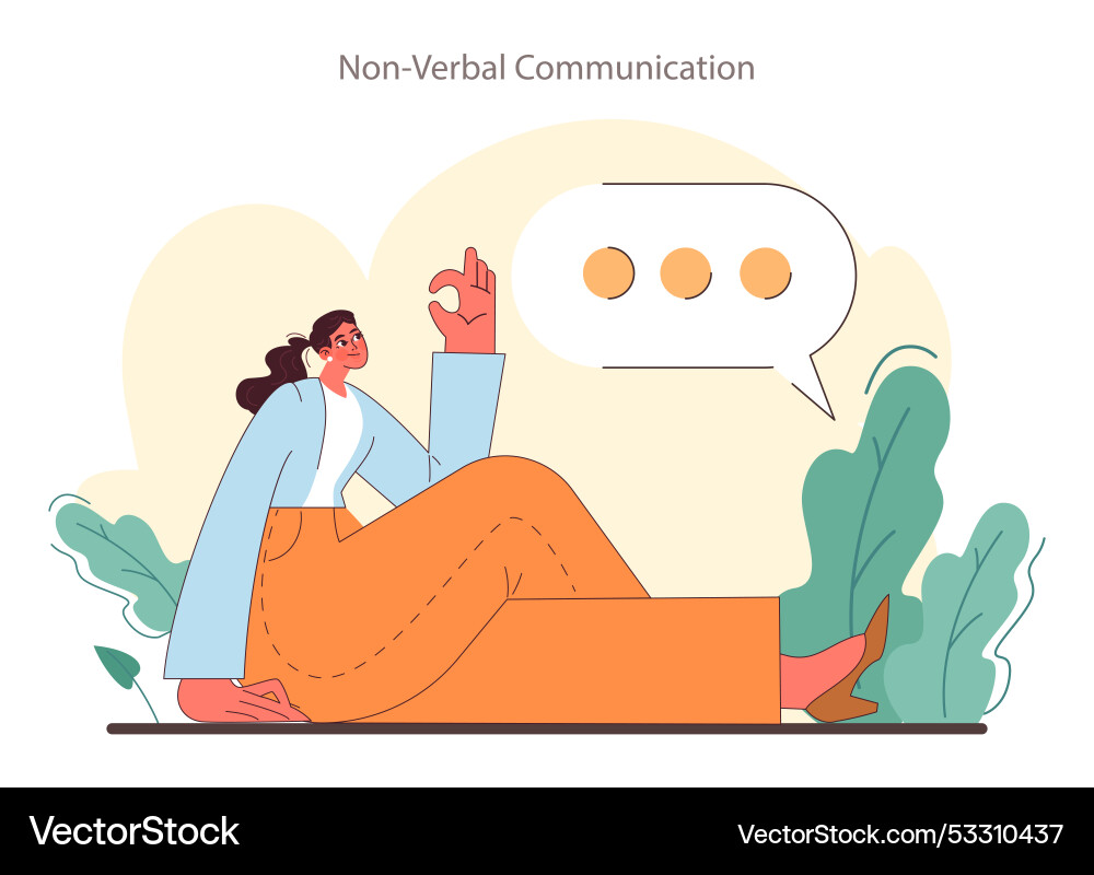 Soft skill development character with non-verbal Soft skill development character with non-verbal vector image