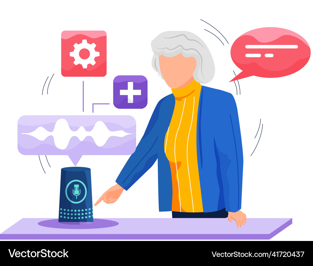 Speaker recognition vote controlled smart Vector Image