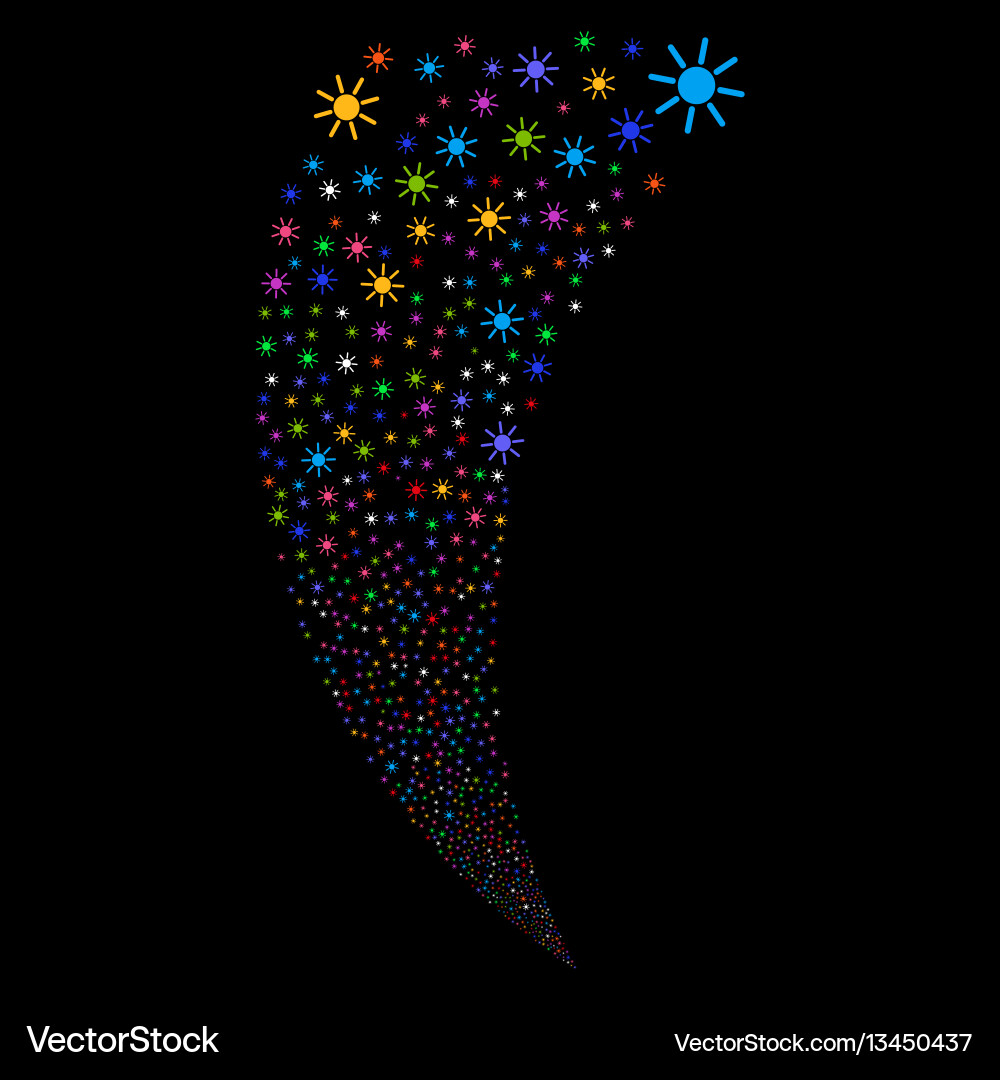 Sun random stream Sun random stream Vector Image