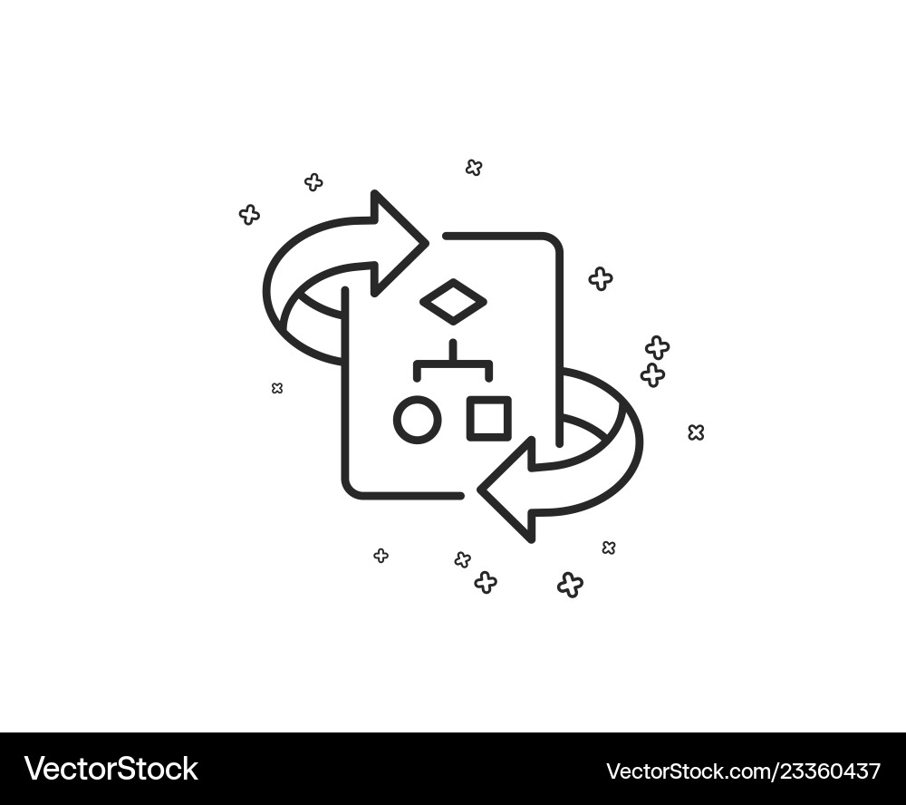 Technical algorithm line icon project Vector Image