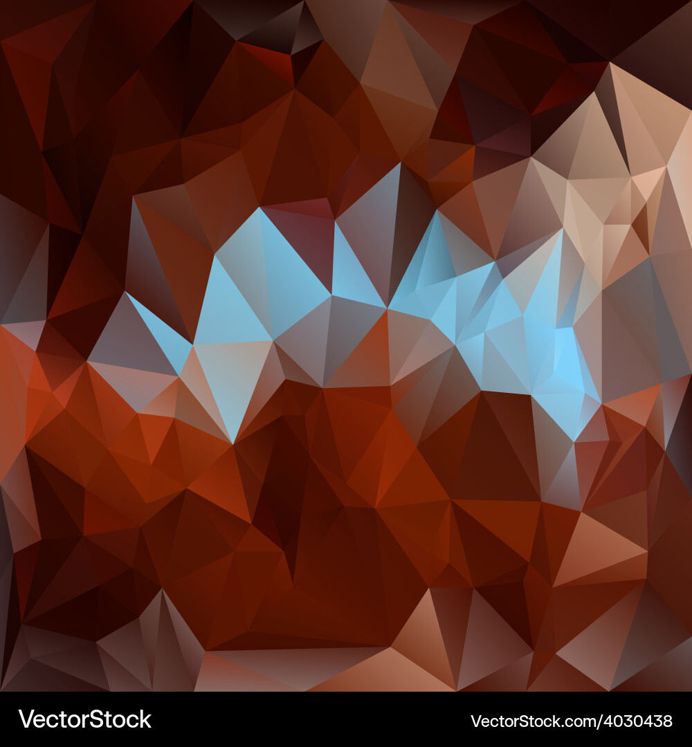 Brown blue polygonal triangular pattern background vector image