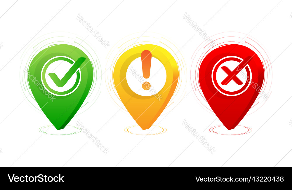 Check alert and uncheck exclamation point Check alert and uncheck exclamation point Vector Image