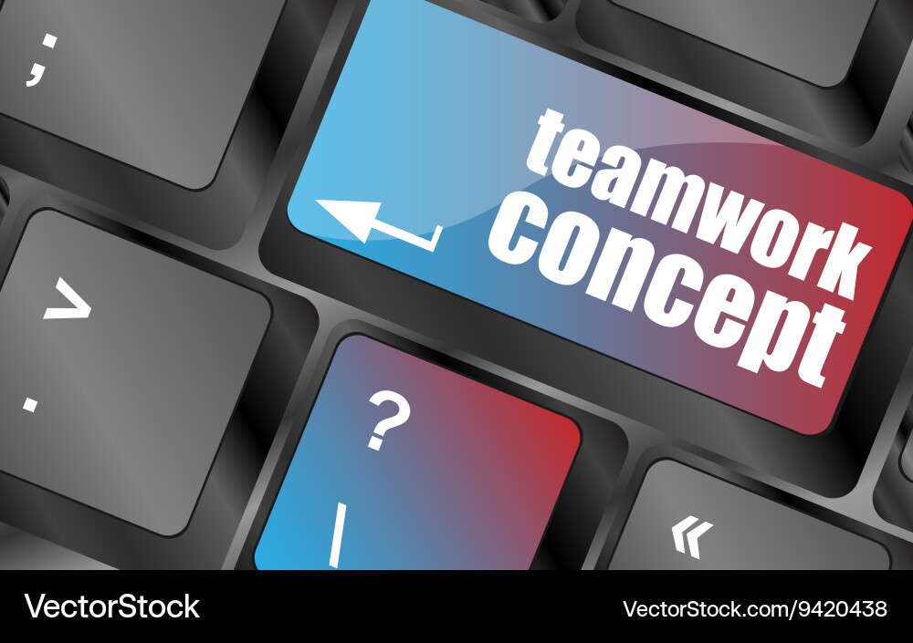 Cloud icon with teamwork concept word on computer Vector Image