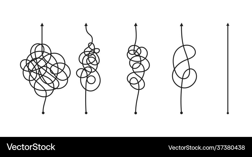 Complex and easy simple way from start to end Complex and easy simple way from start to end vector image