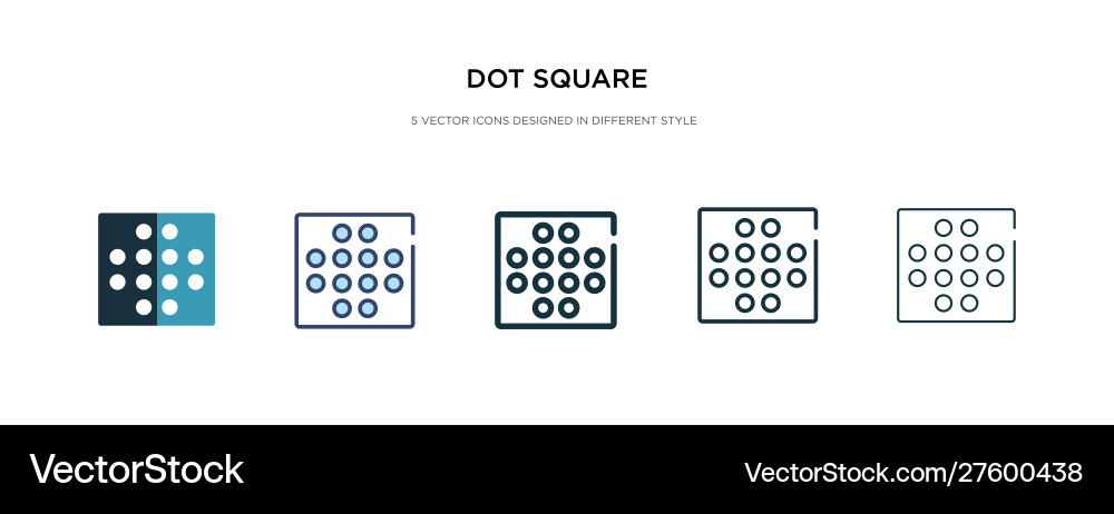 Dot square icon in different style two colored Vector Image