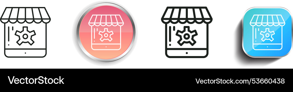 Ecommerce icon thin linear regular and button Ecommerce icon thin linear regular and button vector image