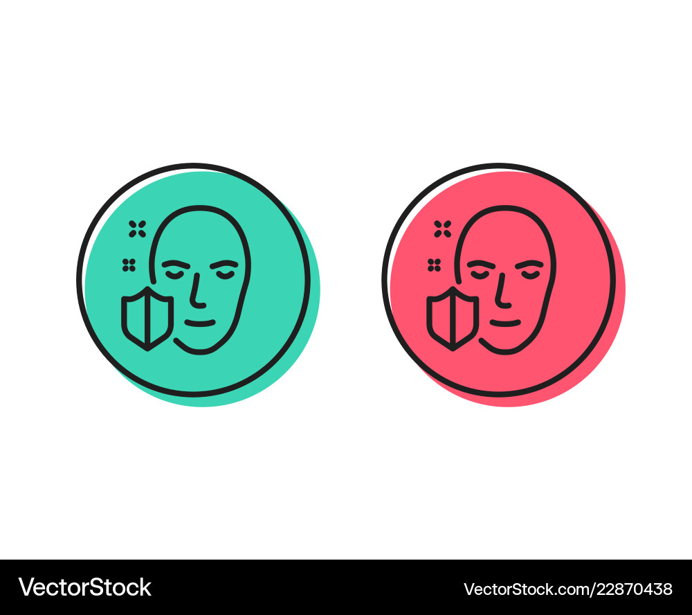 Face detection protected line icon secure access Face detection protected line icon secure access Vector Image