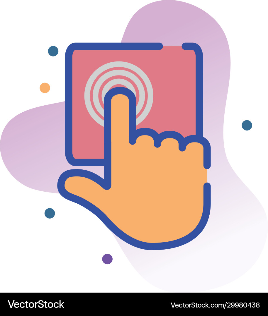 Hand touch line fill block style icon vector image
