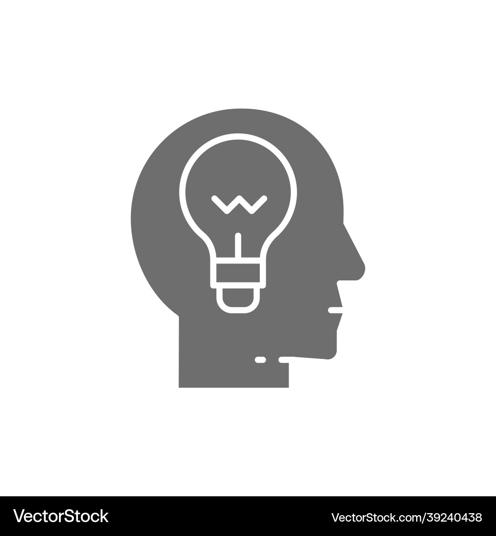 Head with lamp idea generation think thought Head with lamp idea generation think thought vector image