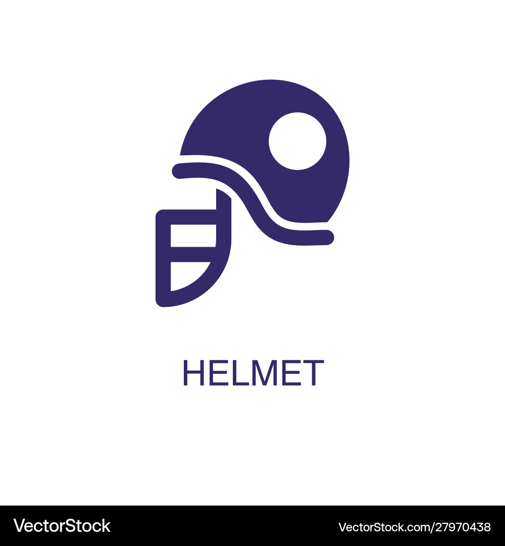 Helmet element in flat simple style on white Vector Image
