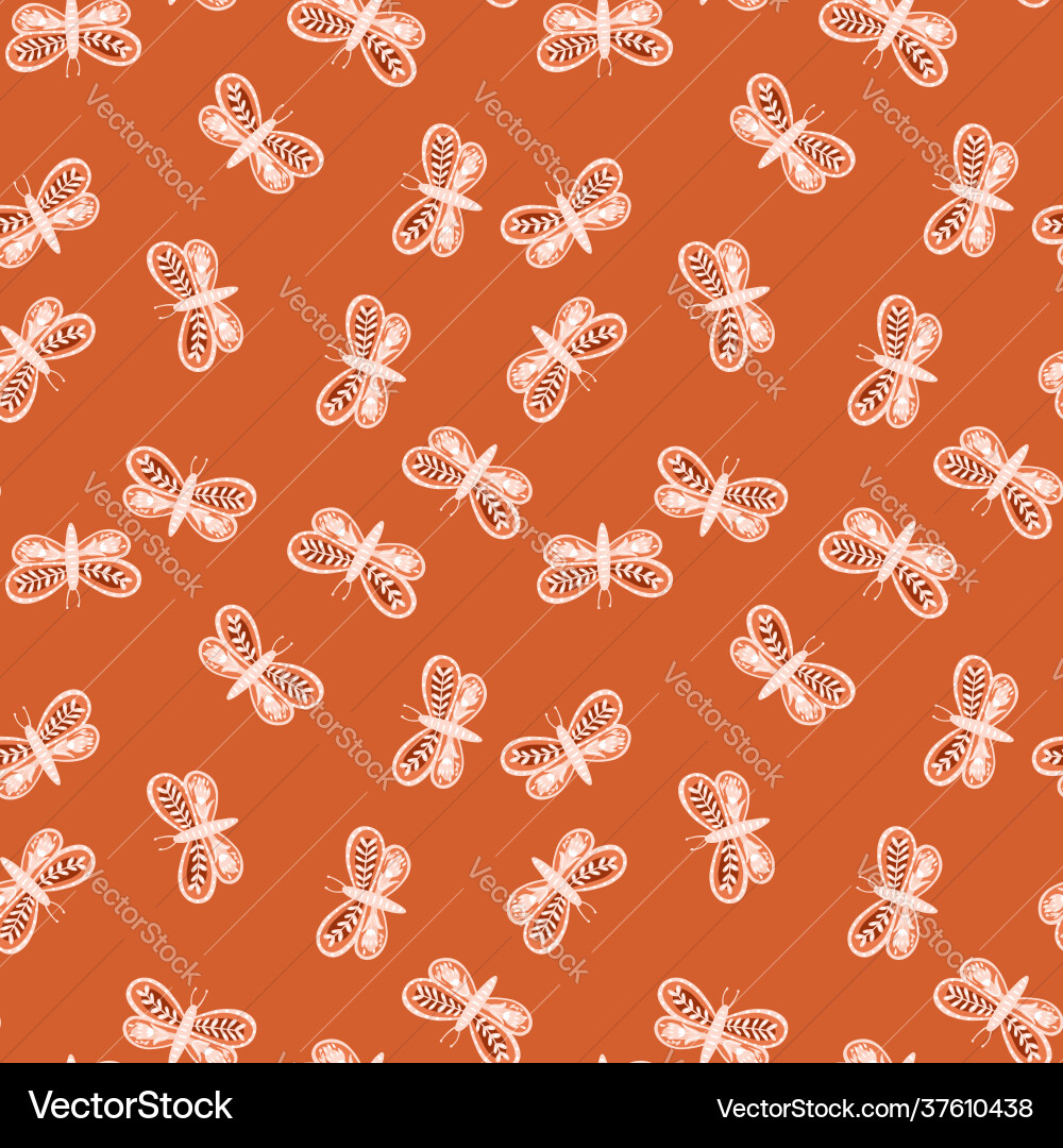 Nature insect seamless pattern with little random Nature insect seamless pattern with little random vector image