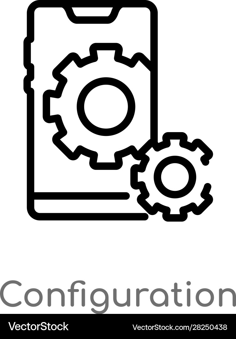 Outline configuration icon isolated black simple vector image