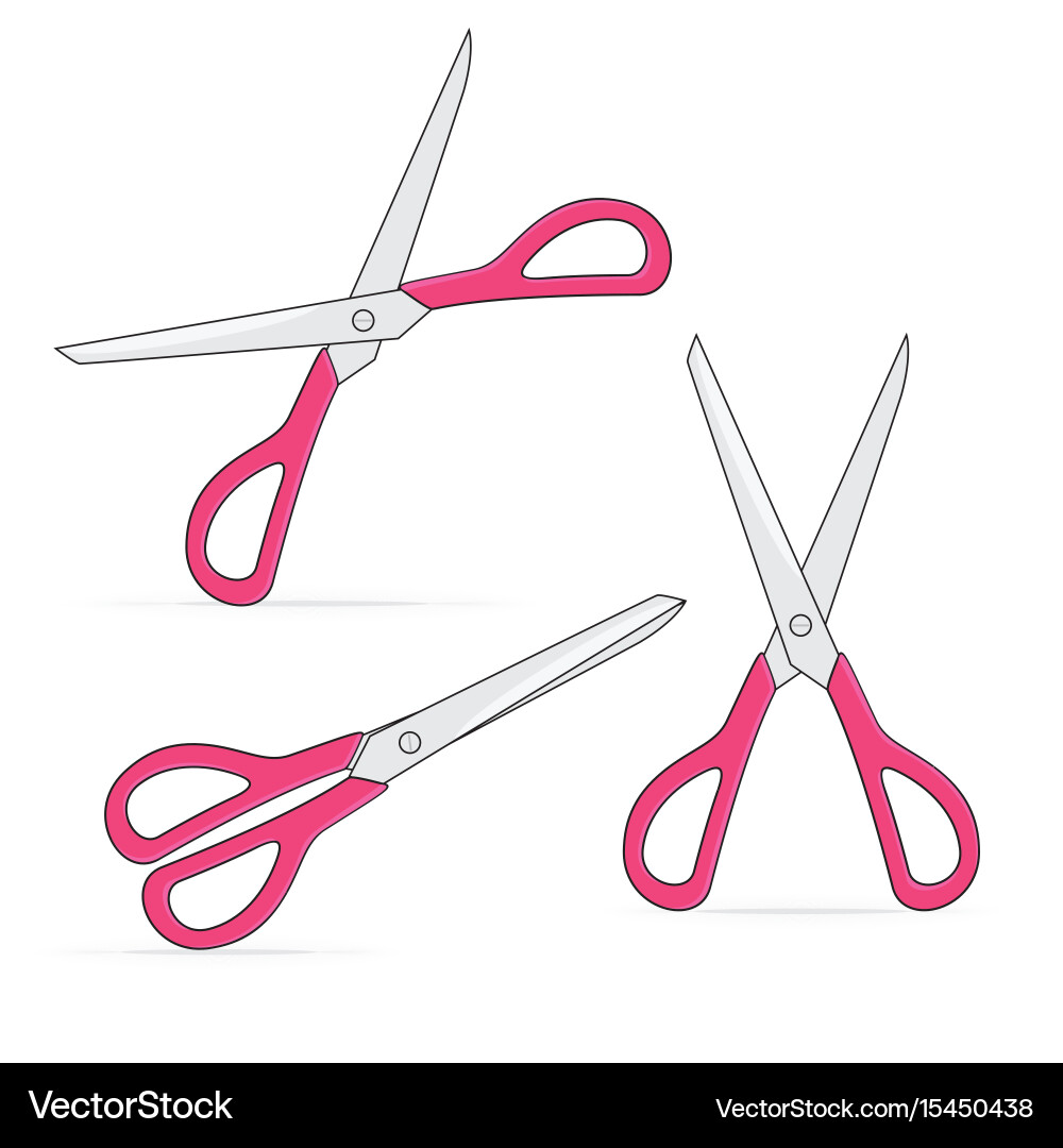 Pink scissors sharp isolated on white background Vector Image