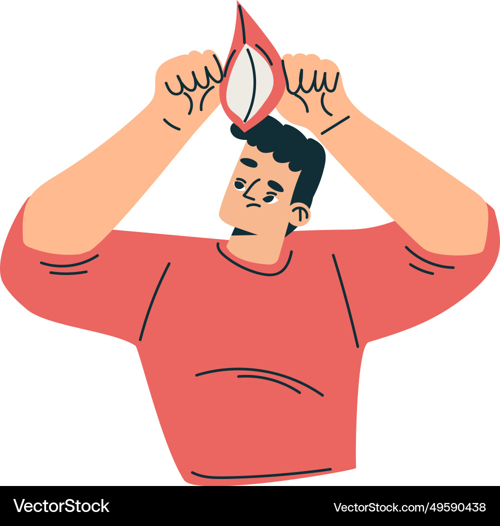 Poor man character with empty wallet having Poor man character with empty wallet having vector image
