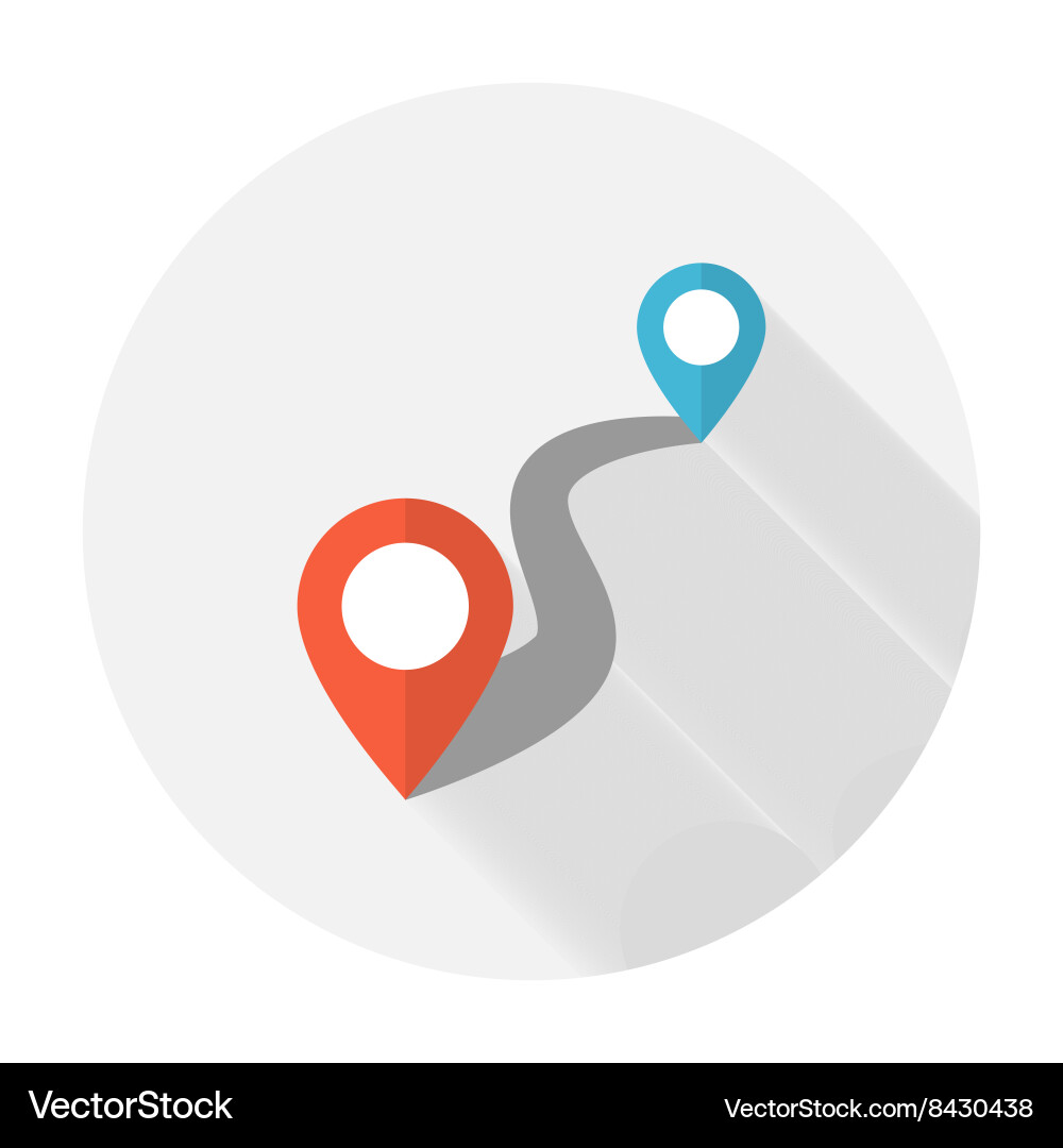 Road with Pin Pointer Icon vector image