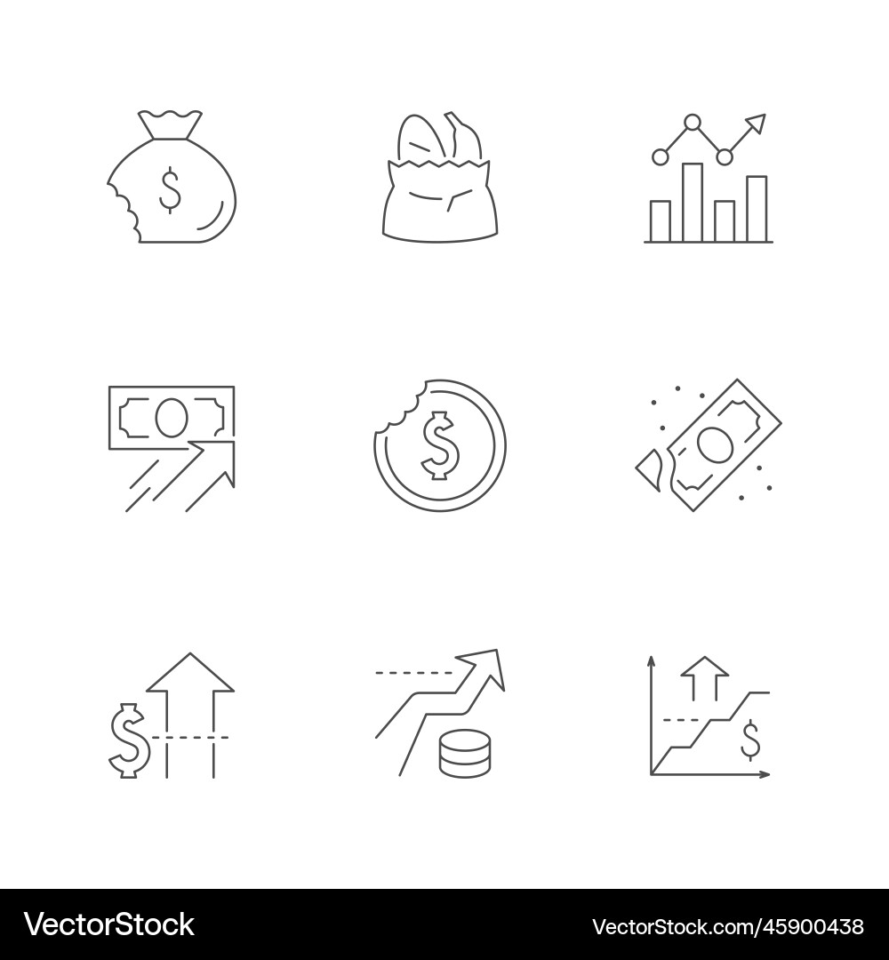 Set line icons of inflation Set line icons of inflation vector image