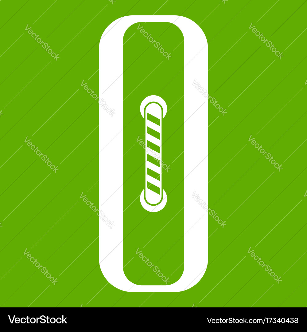 Sewn rectangular button icon green Vector Image