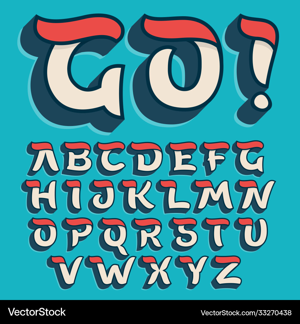 Sporty Script Font - Alphabet Vector Image