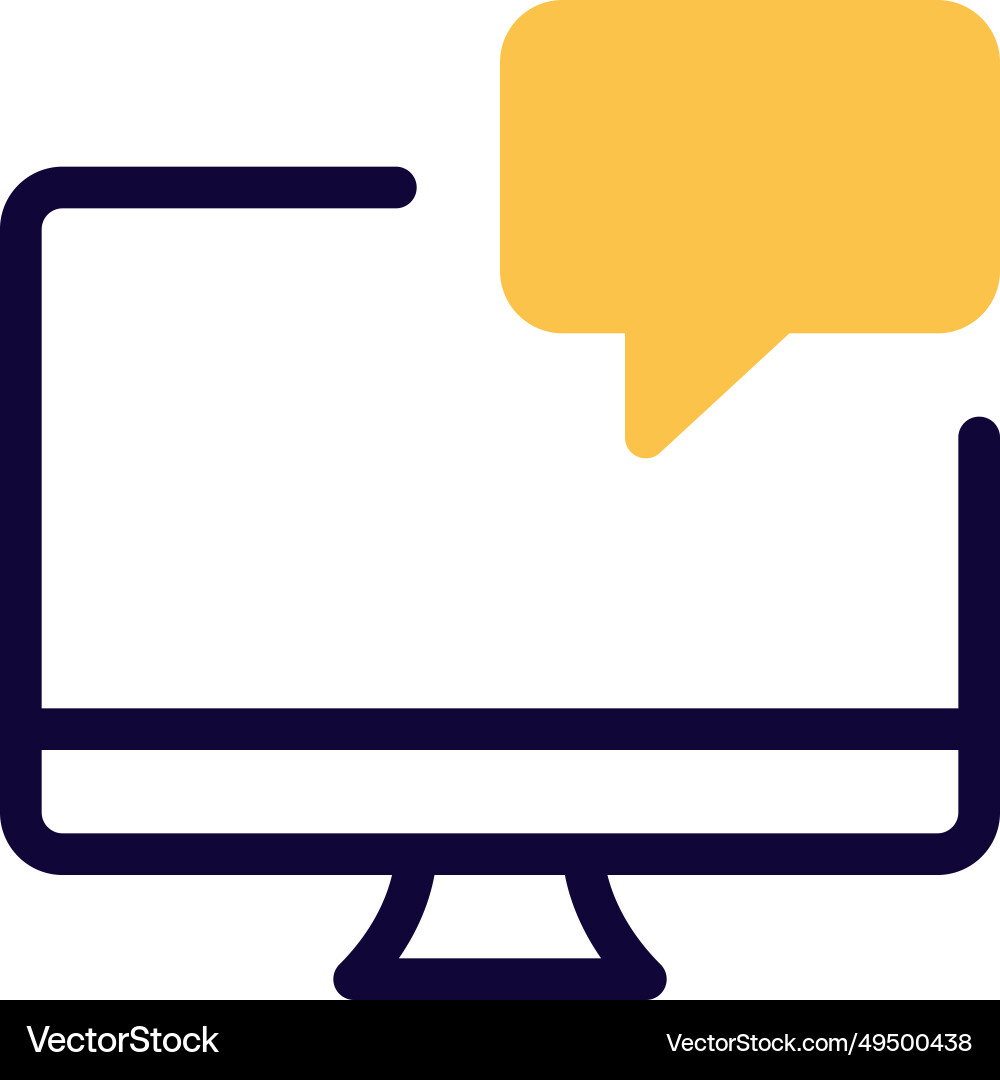 Using a desktop for communication vector image