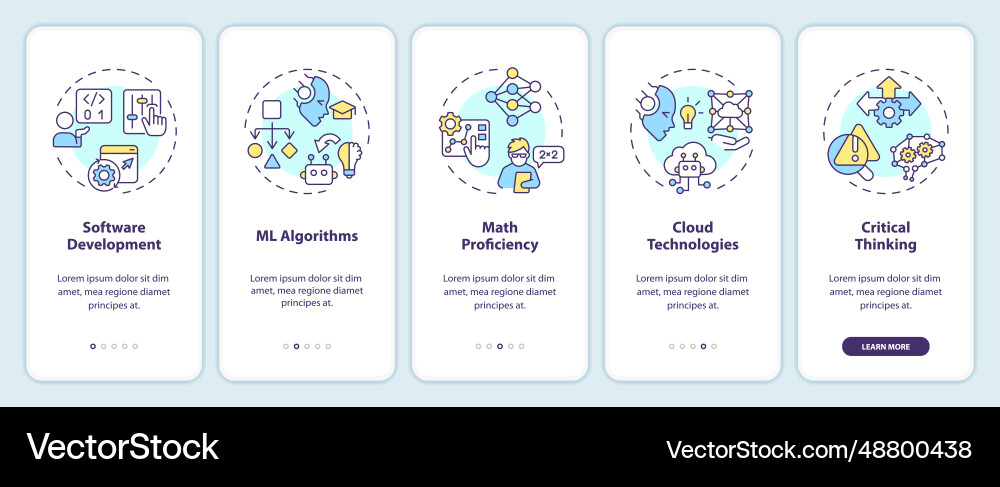 Walkthrough ai engineer with line icons concept Walkthrough ai engineer with line icons concept vector image