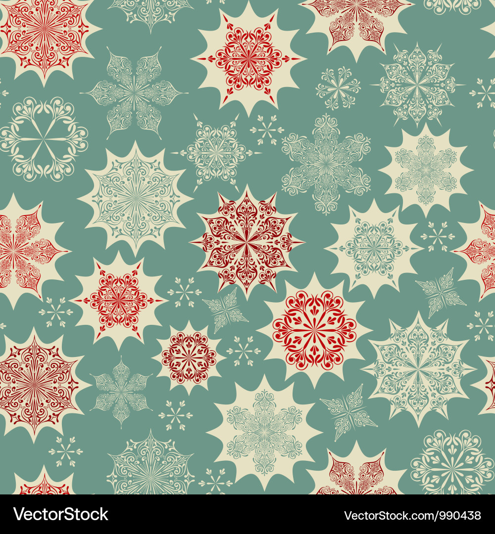 Winter Snowflake Pattern - Seamless vector image