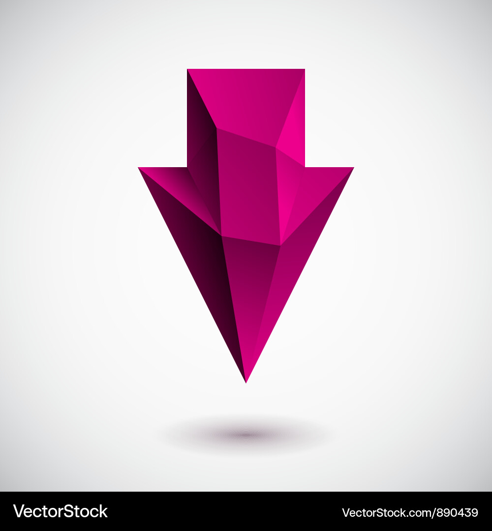 3d magenta down arrow – Royalty-Free Vector | VectorStock, image size:1000x1080