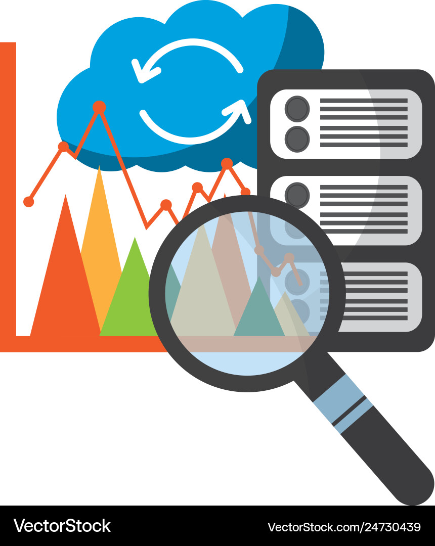 Cloud computing with server and set icons Cloud computing with server and set icons vector image