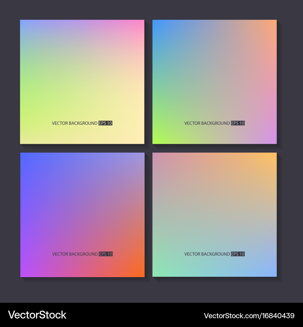 Colourful backgrounds set mesh template Vector Image