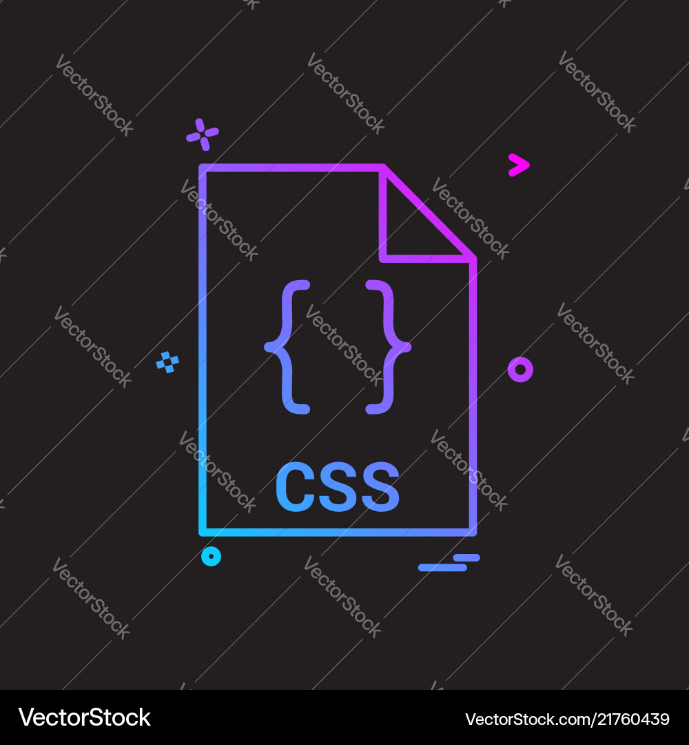 Css file extension format icon design Css file extension format icon design vector image