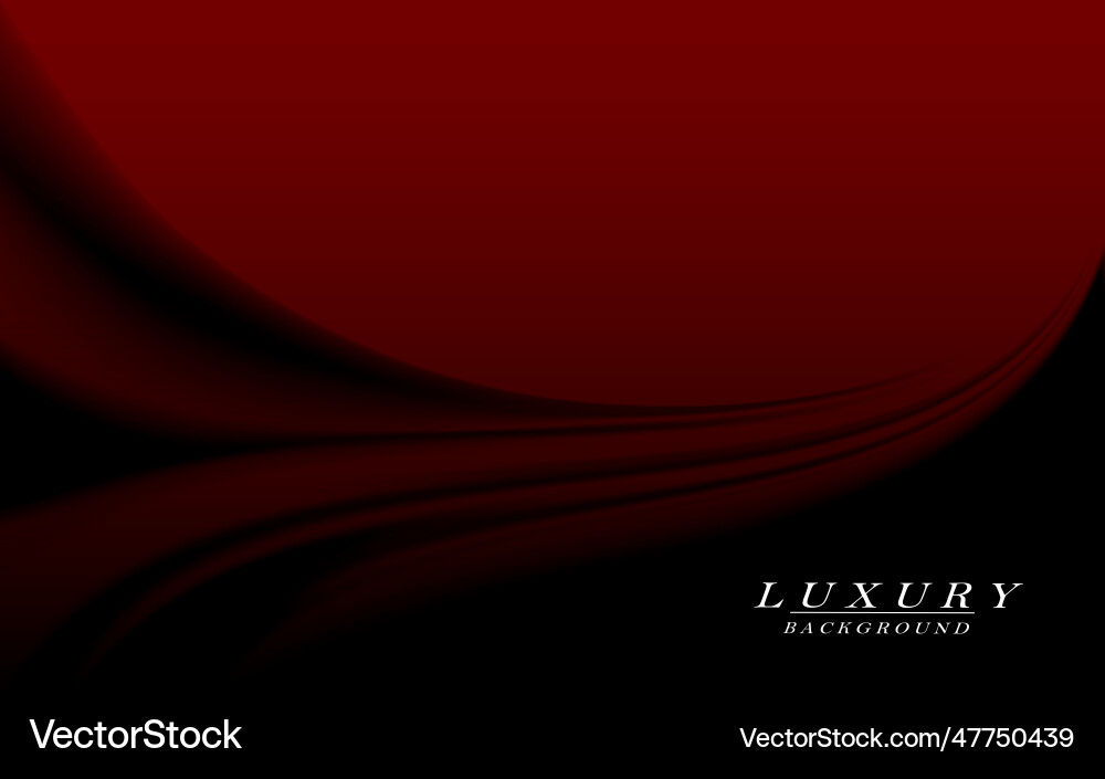 Dark abstract red design with wavy smooth lines Vector Image