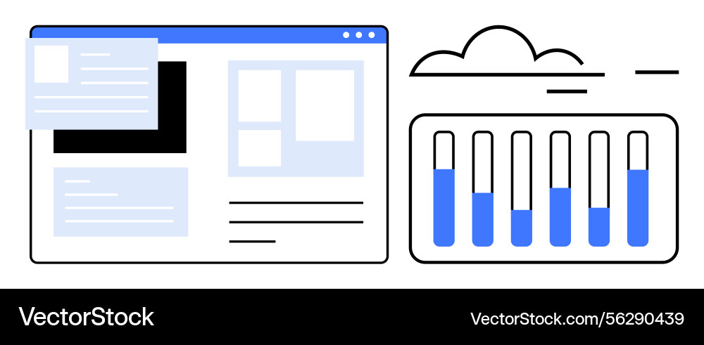 Digital dashboard with data visualization Digital dashboard with data visualization vector image