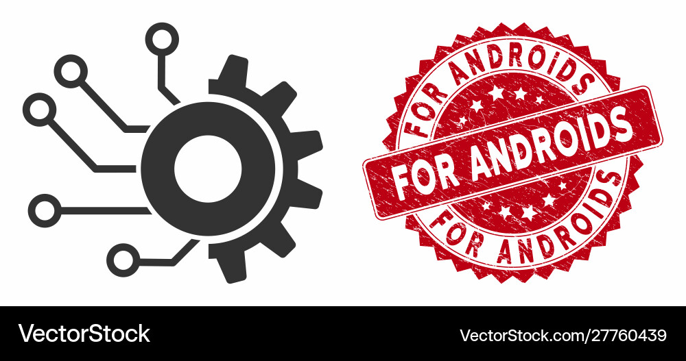 Digital mechanics icon with distress for androids Vector Image