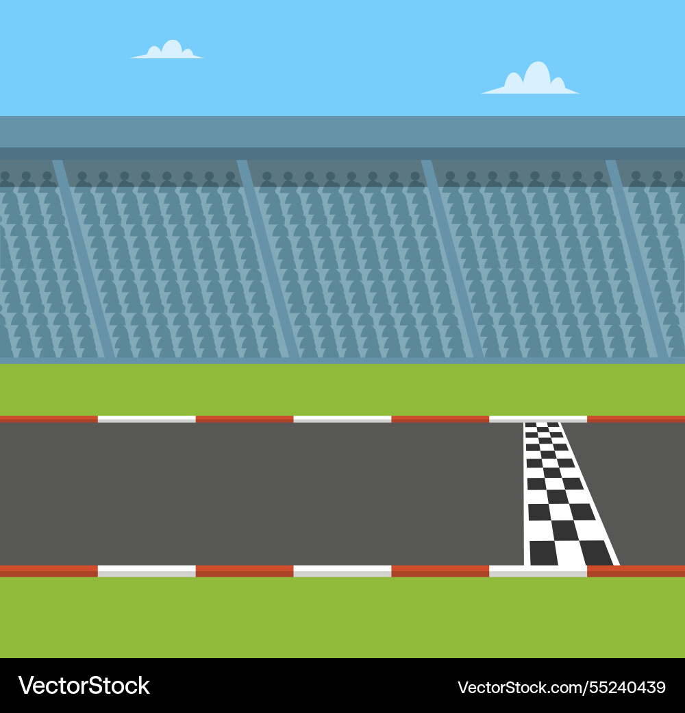 Empty racing track with start line Empty racing track with start line vector image