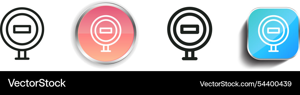 Forbidden icon thin linear regular and button Forbidden icon thin linear regular and button vector image