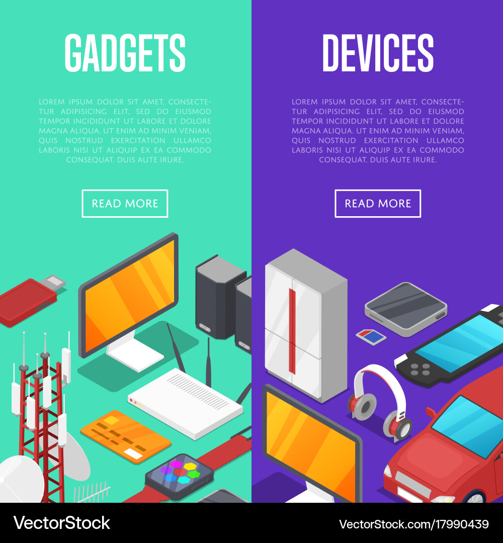 Gadgets and computer devices set vector image