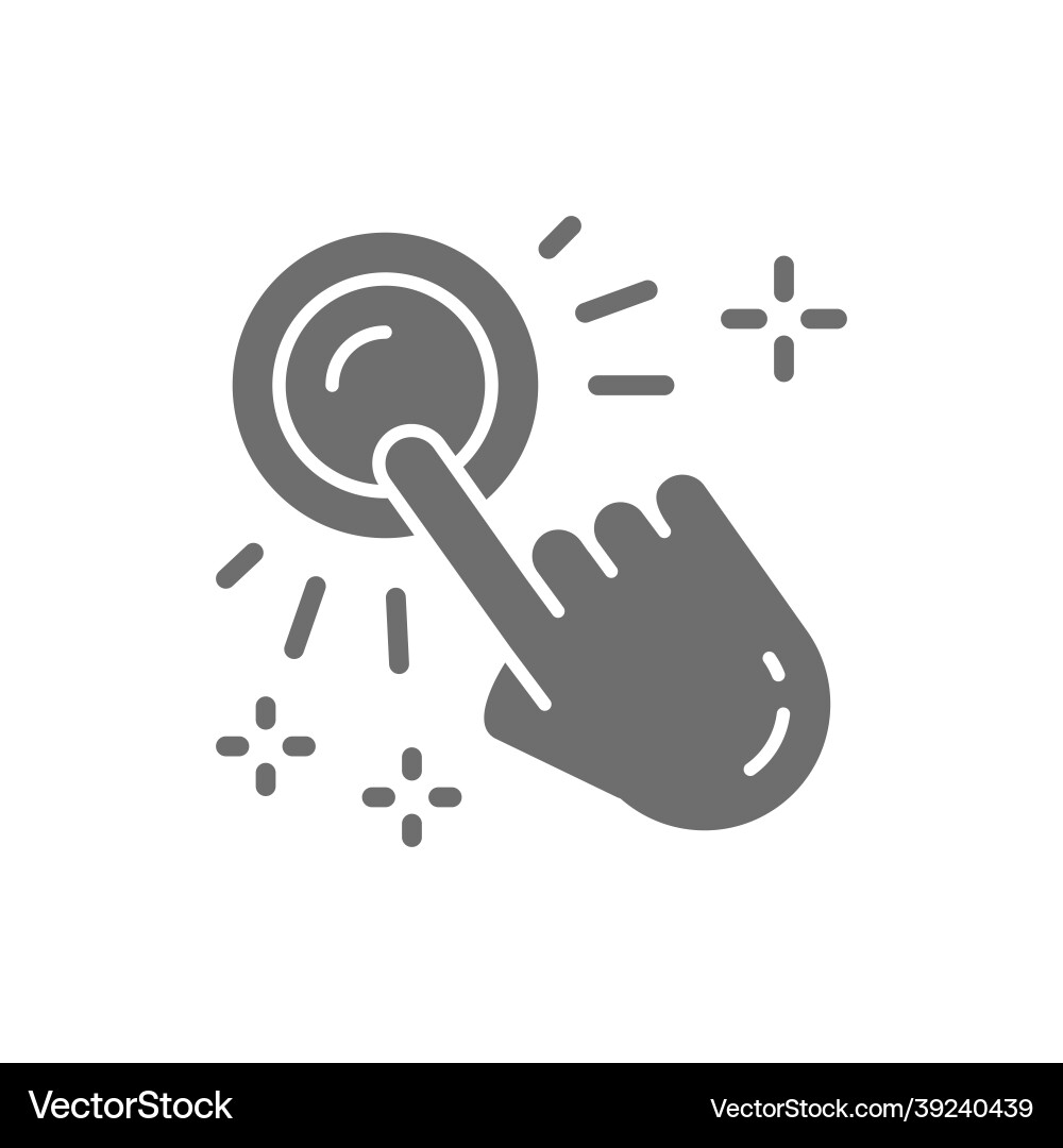 Hand click button press finger touch pointer Hand click button press finger touch pointer vector image