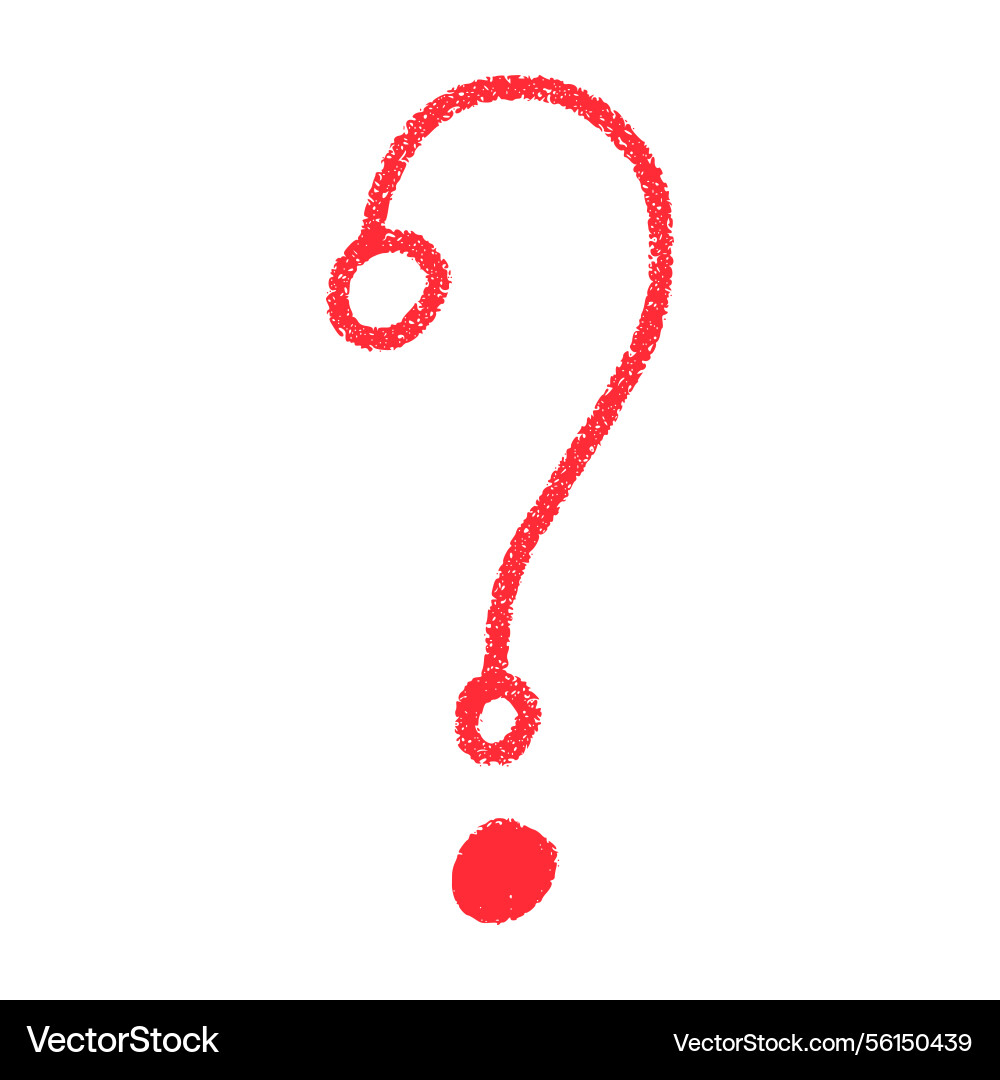 Hand-drawn question mark icon with sketch-style Vector Image