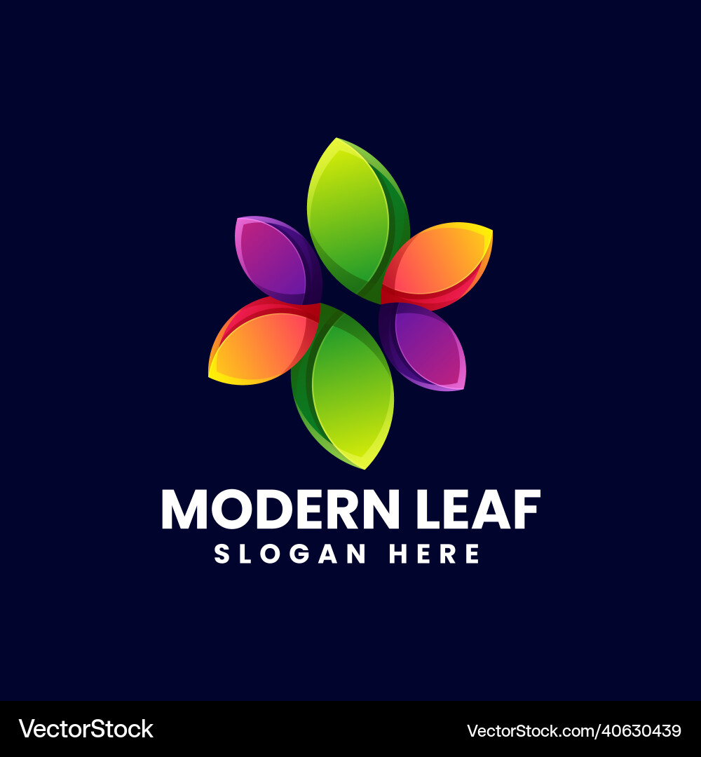 Logo modern leaf gradient colorful style Vector Image