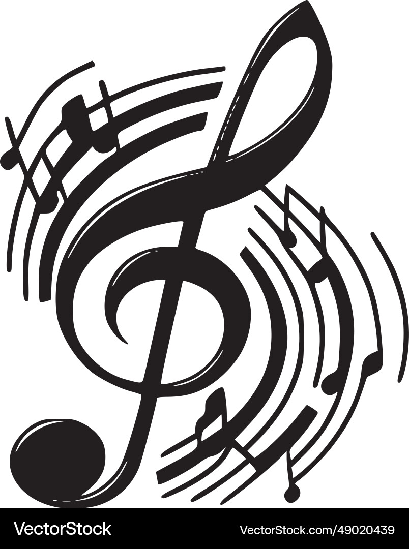 Minimalist Music Notes Silhouette – Royalty-Free Vector | VectorStock, image size:804x1080