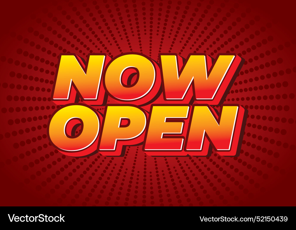 Now open text effect in 3d style with good colors Now open text effect in 3d style with good colors Vector Image